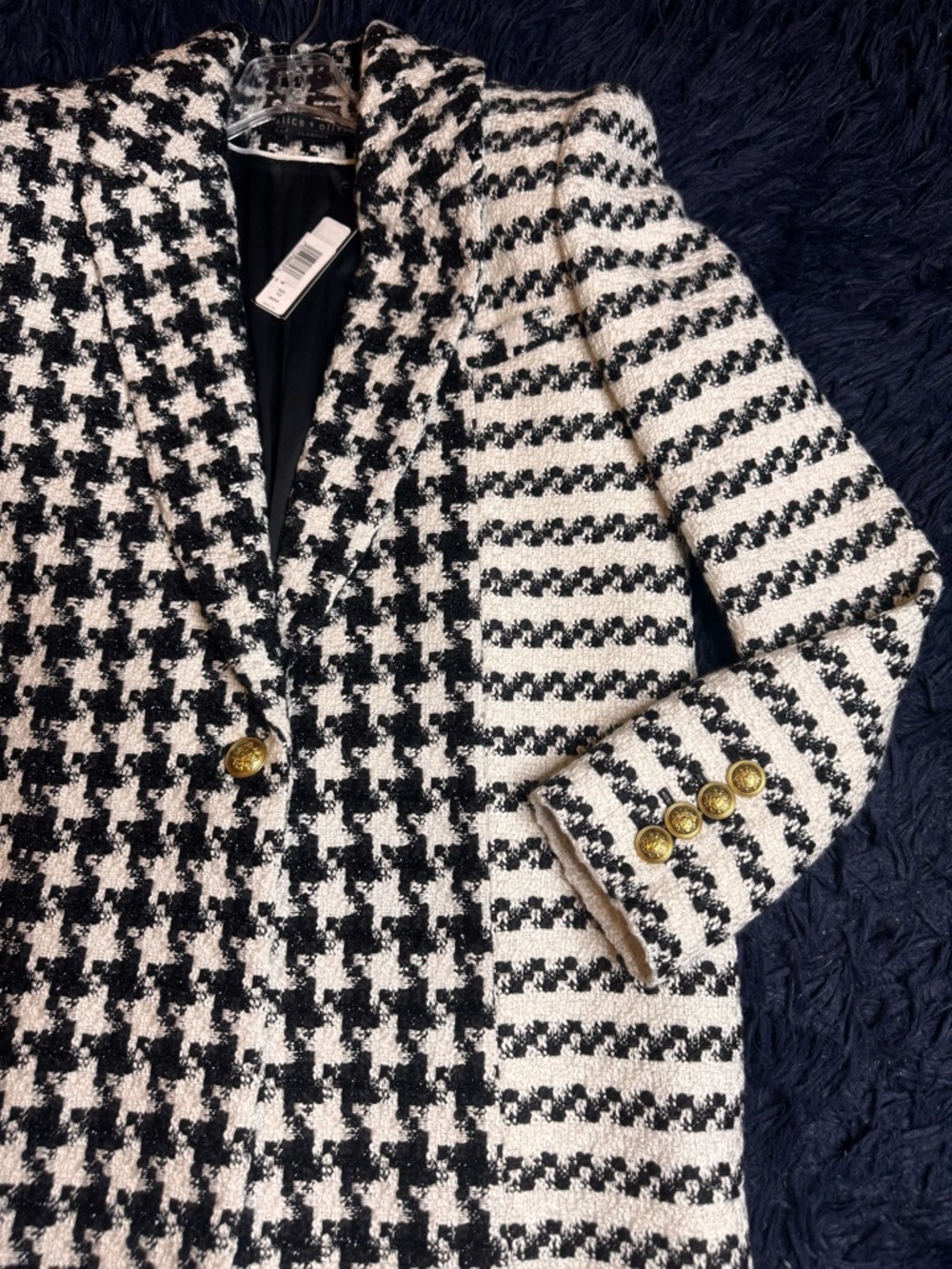 NWT Alice + Olivia Colley Long Tweed Coat . Size XS - Picture 14 of 17